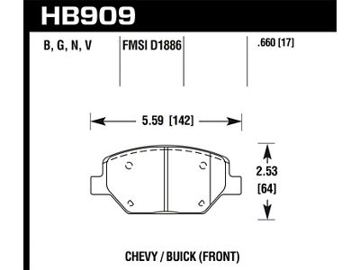 Hawk Performance 16-18 Chevrolet Camaro HPS 5.0 Front Brake Pads - HB909B.660