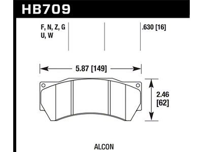 Hawk Performance HPS 5.0 Brake Pads Ferro-Carbon Black Powder Coat 16mm - HB709B.630