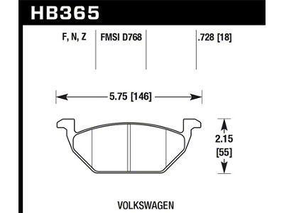 Hawk Performance HPS 5.0 Street Brake Pads - Front - HB365B.728
