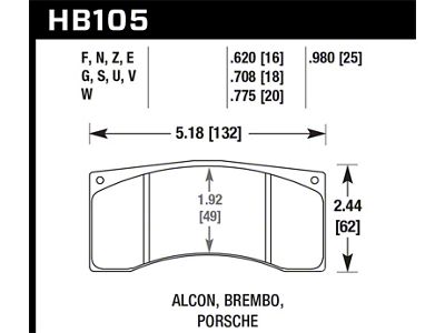 Hawk Performance Alcon B Caliber HPS Street Brake Pads - HB105F.620