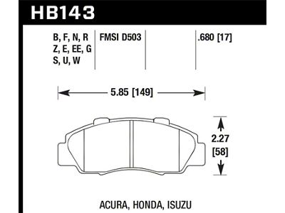 Hawk Performance 97-01 Honda Prelude HPS Street Front Brake Pads - HB143F.680