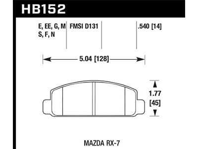 Hawk Performance Mazda RX-7 HPS Street Front Brake Pads - HB152F.540