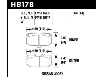 Hawk Performance 06-07 WRX / 89-96 Nissan 300ZX / 89-93 Skyline - HB178F.564