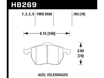Hawk Performance HPS Street Brake Pads - HB269F.763A