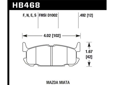 Hawk Performance 03-05 Miata w/ Sport Suspension HPS Street Rear Brake - HB468F.492