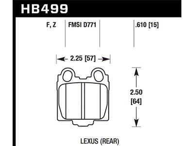 Hawk Performance 00-05 Lexus IS300 HPS Street Rear Brake Pads - HB499F.610