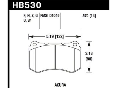 Hawk Performance 07-08 Acura TL 3.5L / 04-08 TL 3.2L Type - HB530F.570
