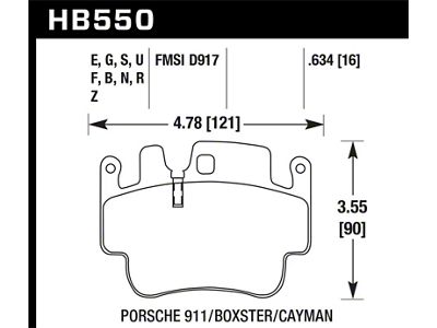 Hawk Performance HPS Street Front Brake Pads - HB550F.634