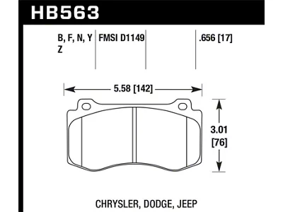 Hawk Performance 06-07 Dodge Magnum SRT8 / 06-09 Challenger SRT8 / - HB563F.656