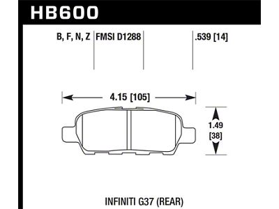 Hawk Performance Infiniti G35 Sport/G37 / 08-10 Nissan Rogue / 07-09 - HB600F.539