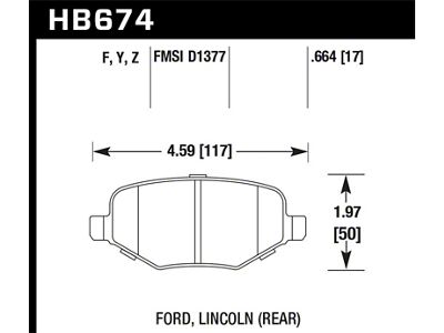 Hawk Performance Edge/Explorer/Flex/Taurus/ MKS/MKT/MKX HPS Rear Brake Pads - HB674F.664