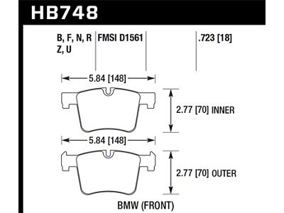 Hawk Performance 13-14 BMW 328i/328i xDrive / 2014 428i/428i xDrive HPS - HB748F.723