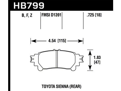 Hawk Performance 14-16 Toyota Highlander HPS Rear Brake Pads - HB799F.597