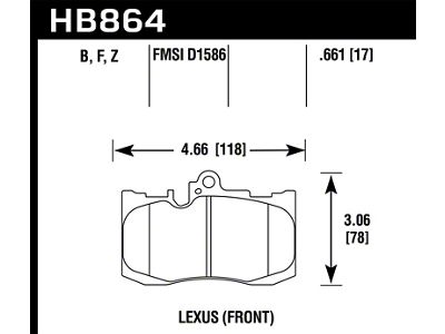 Hawk Performance 13-17 Lexus GS350/GS350 F Sport / 12-17 Lexus IS350 - HB864F.661
