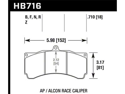 Hawk Performance HPS Brake Pads w/ 0.710 Thickness - AP Racing - HB716F.710