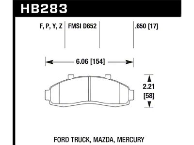 Hawk Performance HPS Street Brake Pads - HB283F.650