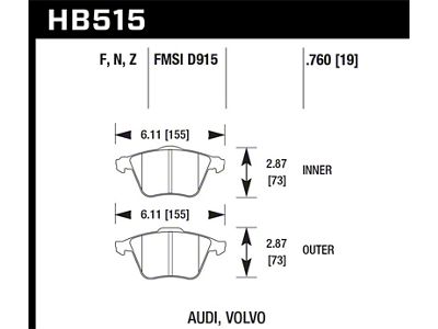 Hawk Performance HPS Street Brake Pads - HB515F.760