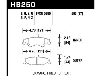 Hawk Performance 98-02 Chevrolet Camaro SS/Z28 / 98-02 Pontiac Firebird HT-10 - HB250S.653