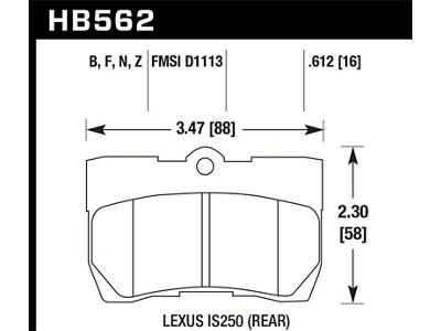 Hawk Performance 06-07 GS300/ 06-08 IS250 Performance Ceramic Street Rear - HB562Z.612