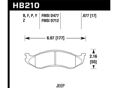 Hawk Performance LTS Street Brake Pads - HB210Y.677