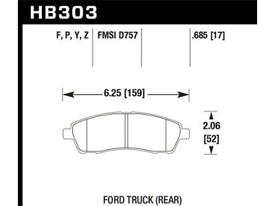 Hawk Performance 99-05 Cadillac Excursion / 99-04 Ford F-250/F-350 Super Duty - HB303Y.685