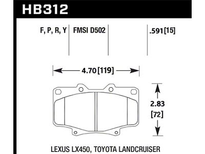 Hawk Performance LTS Street Brake Pads - HB312Y.591