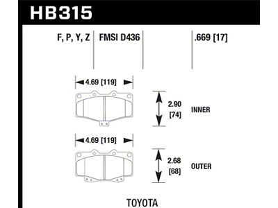 Hawk Performance LTS Street Brake Pads - HB315Y.669