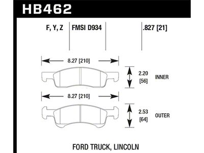 Hawk Performance 03-06 Ford Expedition / 03-06 Lincoln Navigator LTS Street - HB462Y.827