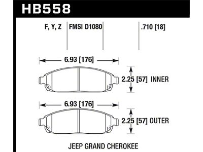 Hawk Performance 06-10 Jeep Commander / 05-10 Grand Cherokee Front LTS - HB558Y.710
