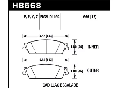 Hawk Performance 07 Chevy Tahoe LTZ LTS Rear Brake Pads - HB568Y.666