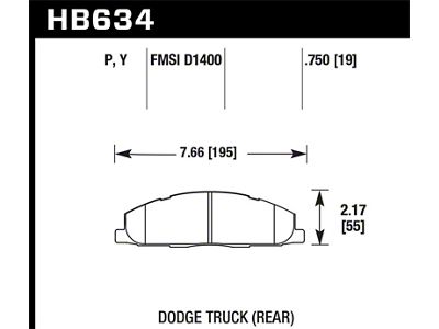 Hawk Performance 09-14 Dodge Ram 2500/3500 Rear LTS Brake Pads - HB634Y.750