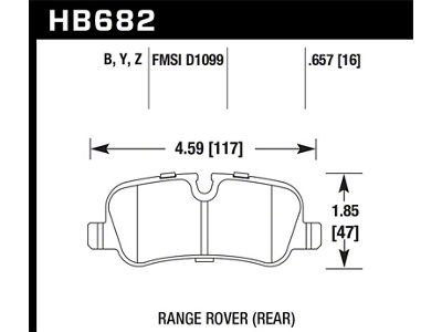 Hawk Performance 05-09 Range Rover LR3 D1099 LTS Street Rear Brake - HB682Y.657