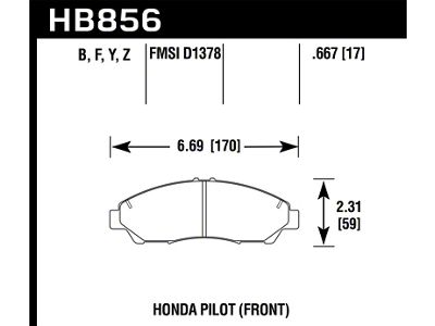 Hawk Performance 09-15 Honda Pilot LTS Street Front Brake Pads - HB856Y.667