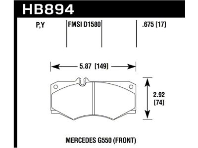 Hawk Performance 09-17 Mercedes-Benz G550 LTS Street Front Brake Pads - HB894Y.675