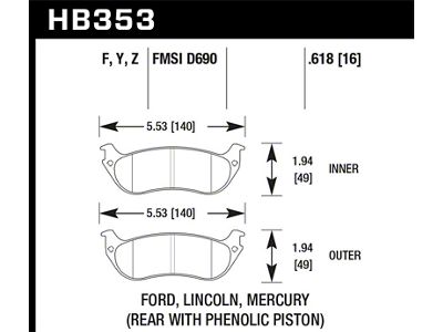 Hawk Performance LTS Street Brake Pads - HB353Y.618