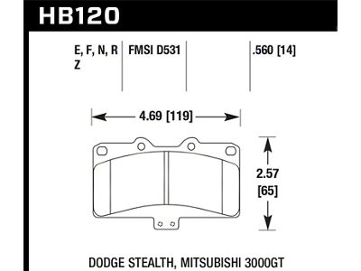 Hawk Performance Mitsubishi 3000 GT VR4/ Dodge Stealth R/T 4WD Blue 9012 Race Front Brake Pads