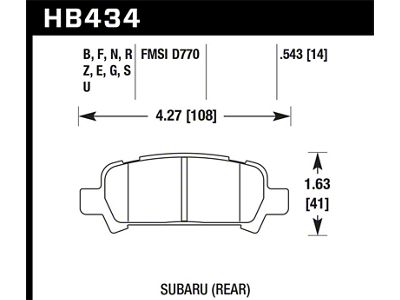 Hawk Performance 02-03 WRX / 05-08 LGT D770 HPS Street Rear - HB434F.543