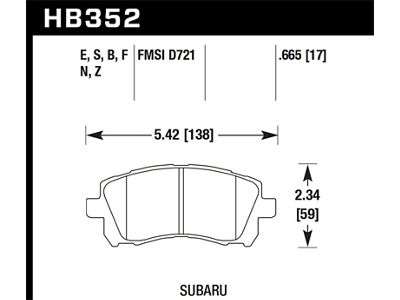 Hawk Performance 02-03 WRX / 98-01 Impreza / 97-02 Legacy 2.5L - HB352Z.665