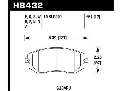 Hawk Performance 03-05 WRX / 08 WRX - HB432F.661