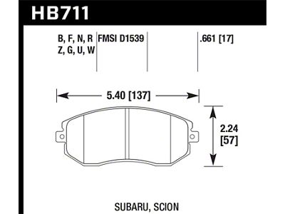Hawk Performance 13 Subaru BRZ / 13 Scion FR-S Perf. Ceramic - HB711Z.661