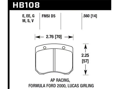 Hawk Performance 1984-1986 Alfa Romeo GTV-6 2.5 HPS 5.0 Front Brake - HB180B.560