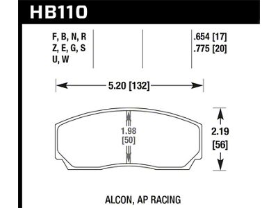 Hawk Performance Alcon/AP Racing 17mm ER-1 Motorsport Brake Pads - HB110D.654