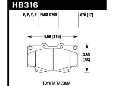 Hawk Performance Ceramic Street Brake Pads - HB316Z.670