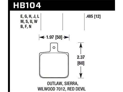 Hawk Performance Sierra/Outlaw/Wilwood HP+ Street Brake Pads - HB104N.485