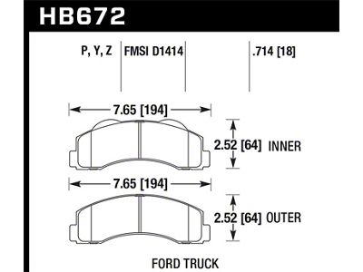 Hawk Performance 10-14 Ford F-150 Front Super Duty Brake Pads - HB672P.714