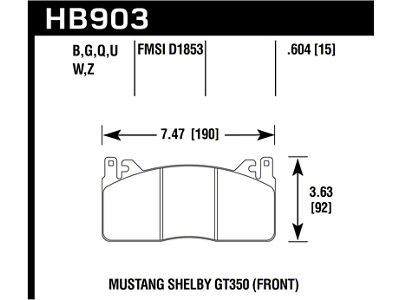 Hawk Performance Track Only 15mm Thick DTC-70 Brake Pads - HB903U.604
