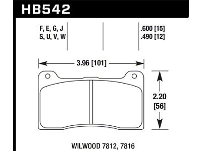 Hawk Performance Wilwood 7812/7816 ER-1 Motorsports Brake Pad Set - HB542D.600