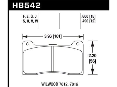 Hawk Performance 7812 HP+ Race Brake Pads - HB542N.490