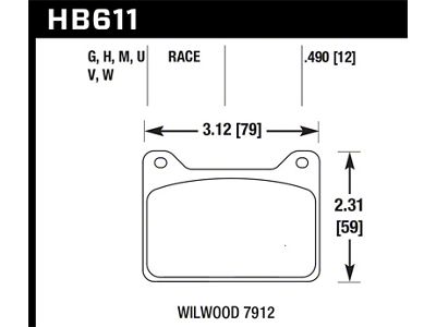 Hawk Performance 7912 DTC-30 Race Brake Pads - HB611W.490