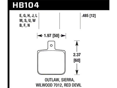 Hawk Performance Wilwood DL Single Outlaw w/ 0.156 in. Center Hole - HB104U.485